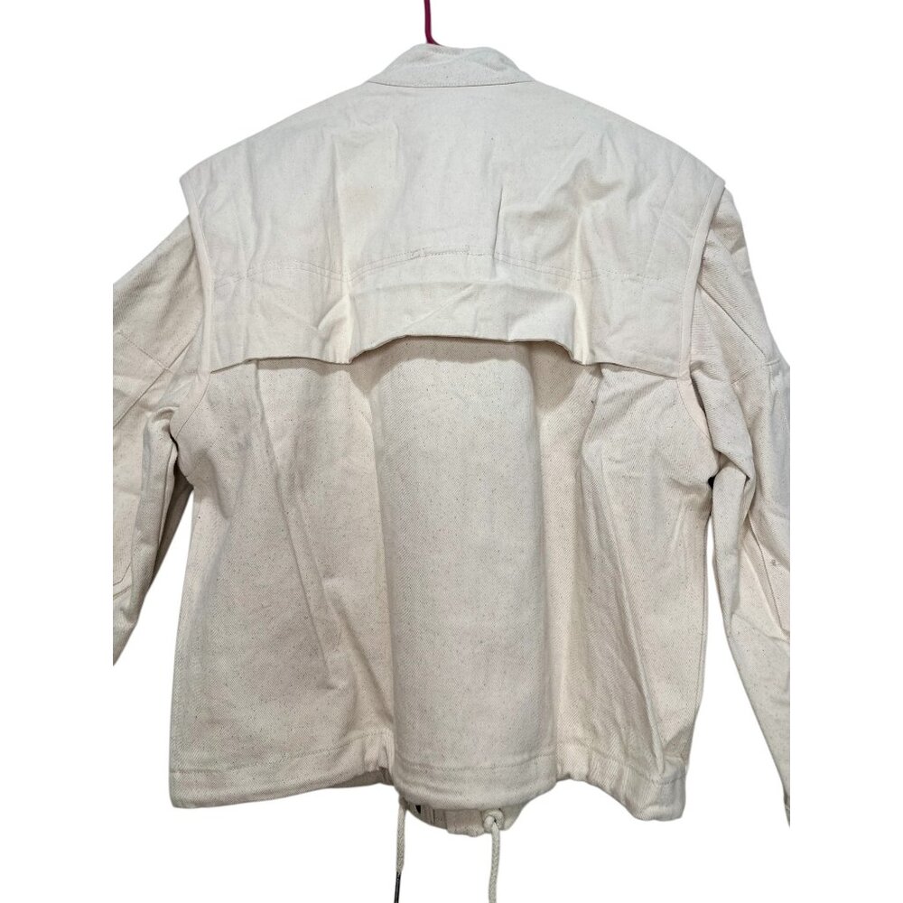 A.Ren Utility Cargo Jacket Small Beige Heavy Cotton Convertible Vest Gorpcore - Picture 15 of 16